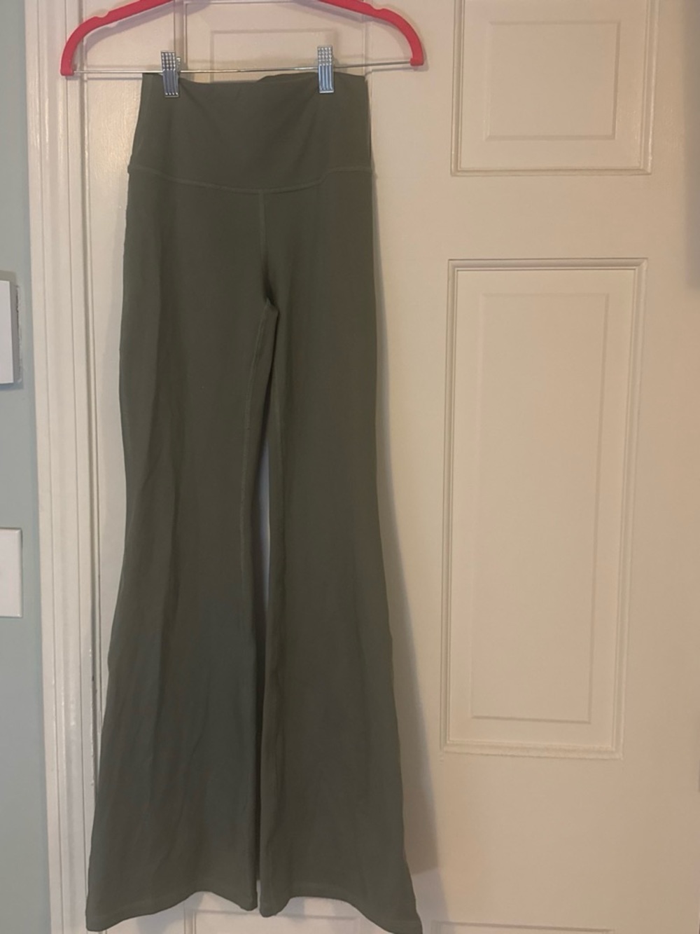 Gilly Hicks Olive Green High-Waist Flare Pants